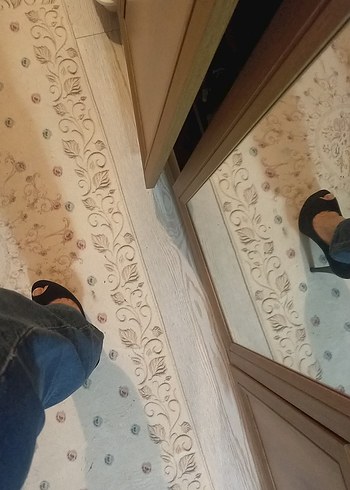 Siyah Süet  Stiletto Kadın Sandalet - Görsel 2