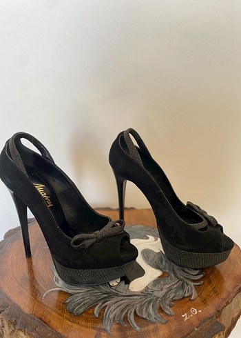 Siyah Tokalı Yüksek Topuklu Ayakkabı - Görsel 11