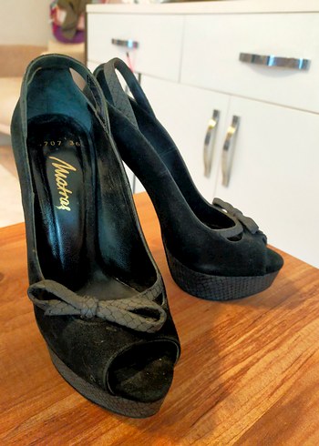 Siyah Tokalı Yüksek Topuklu Ayakkabı - Görsel 6