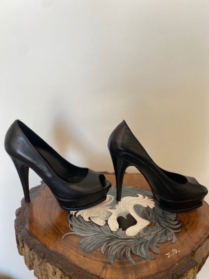 Siyah Platform Topuklu Kadın Ayakkabı - Görsel 3