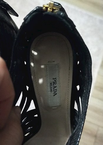 Siyah Deri Platform Topuklu Kadın Ayakkabı - Görsel 9