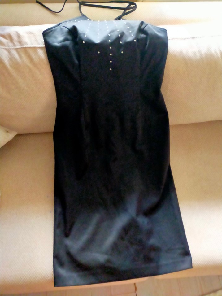 Siyah Parlak Payetli Uzun Elbise - Görsel 2