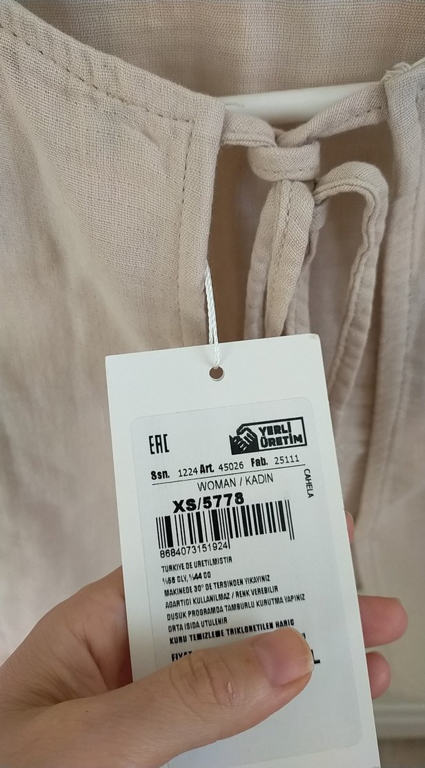 Bej Keten Midi Kadın Yelek - Görsel 4