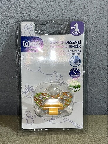 Wee 0-6 ay desenli damaklı emzik orijinal paketli