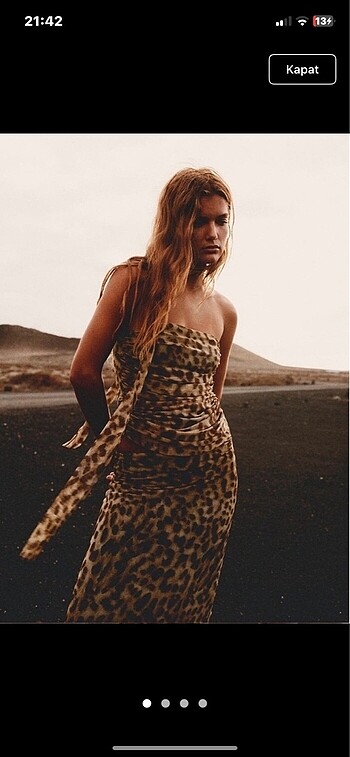 zara viral leopar straplez ust m beden