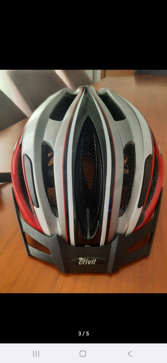 Kırmızı Gri Baskılı Crivit Motosiklet Kaskı - Görsel 3