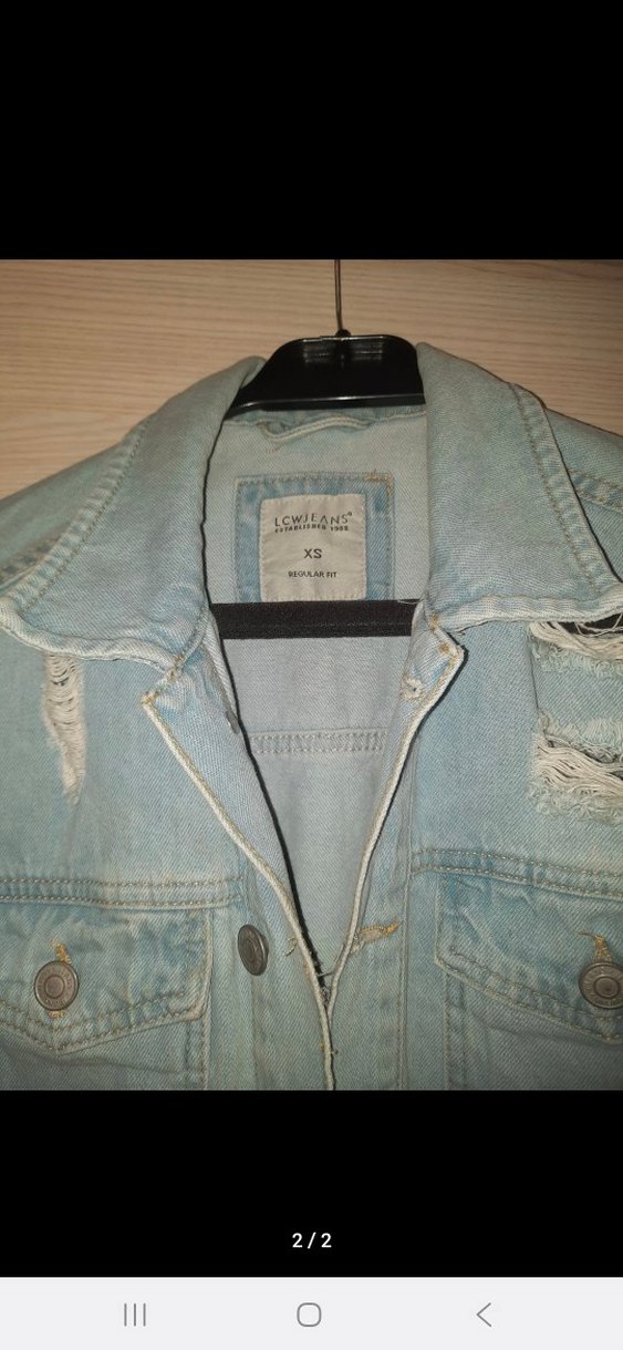 Düğmeli Mavi Denim Ceket - Görsel 2