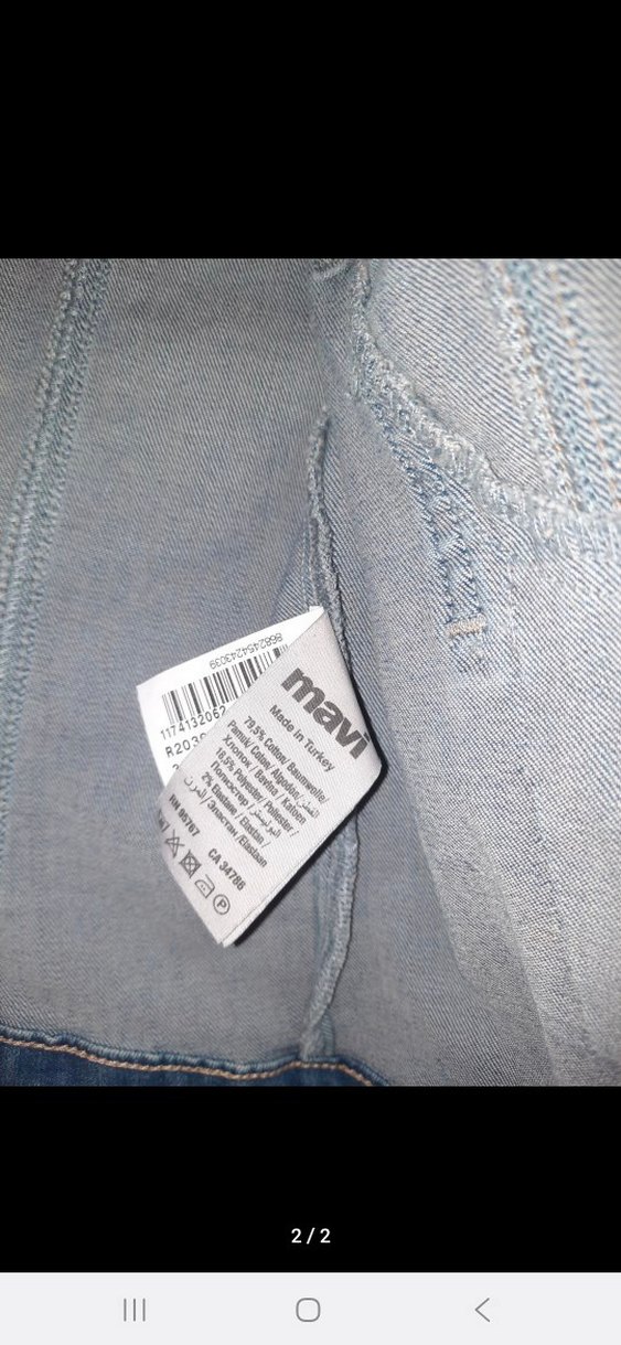 Mavi Kadın Denim Ceket, Düğmeli, Uzun Kollu - Görsel 2