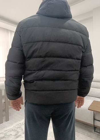 Fermuarlı siyah Erkek Kapitone Mont - Görsel 5