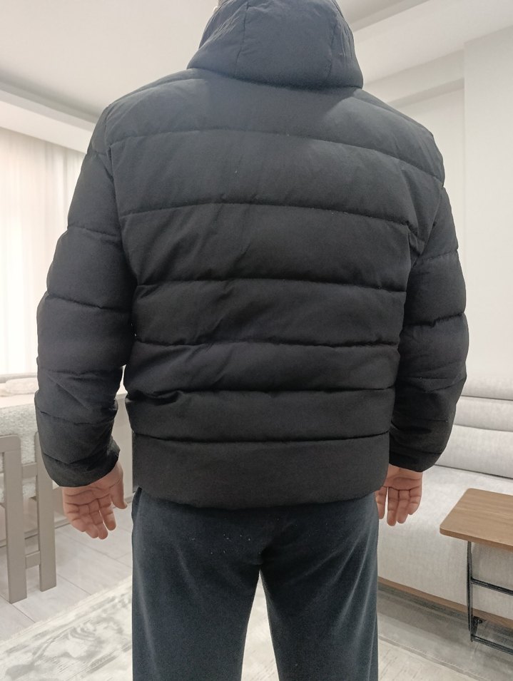 Fermuarlı siyah Erkek Kapitone Mont - Görsel 5