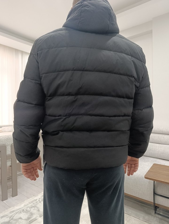 Fermuarlı siyah Erkek Kapitone Mont - Görsel 4