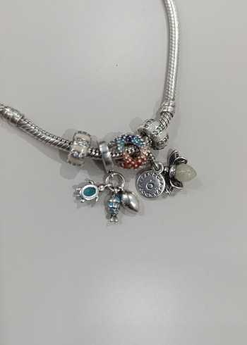 Çiçek Desenli Çok Renkli Boncuklu Bileklik - Görsel 2