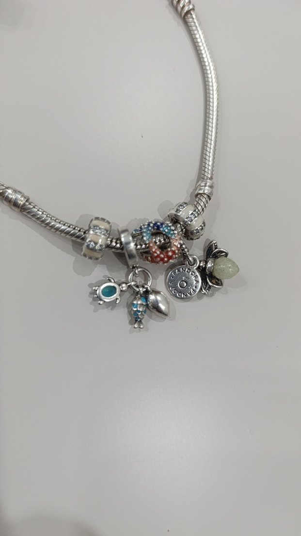 Çiçek Desenli Çok Renkli Boncuklu Bileklik - Görsel 2