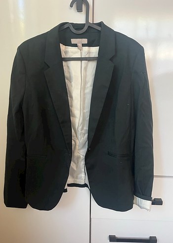 Düğmeli koyu yeşil Kadın Blazer Ceket