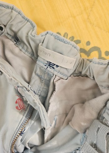 4 Yaş Beden Erkek Çocuk mavi Bağcıklı Denim Şort