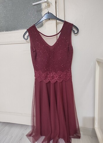 Abiye Bordo Elbise - Görsel 3