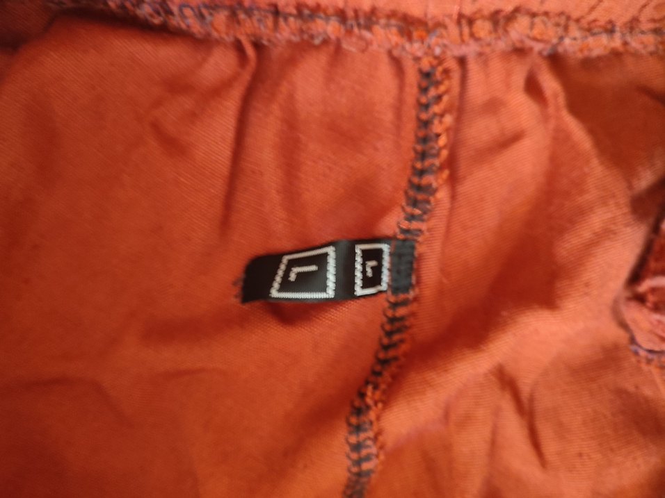 Düğmeli Kırmızı Kadın Salaş Pantolon - Görsel 3