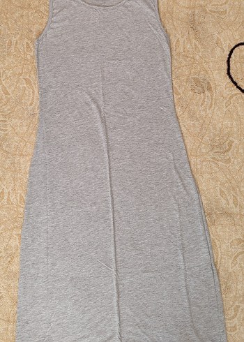 Kadın Pamuk Penye Jüpon Gri Elbise - Görsel 4