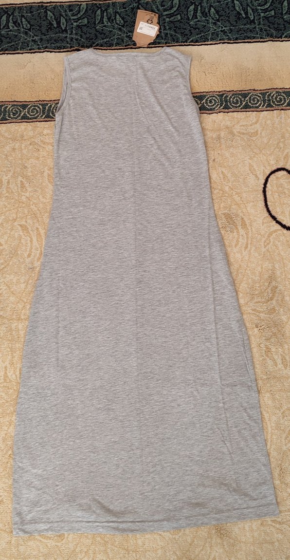 Kadın Pamuk Penye Jüpon Gri Elbise - Görsel 5