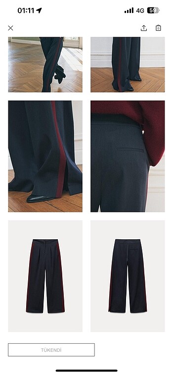 Zara Zw collection yan şeritli pantolon
