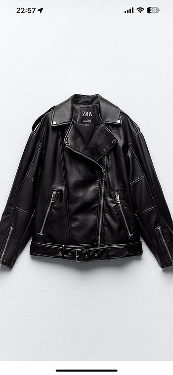 Zara Oversize suni deri biker ceket