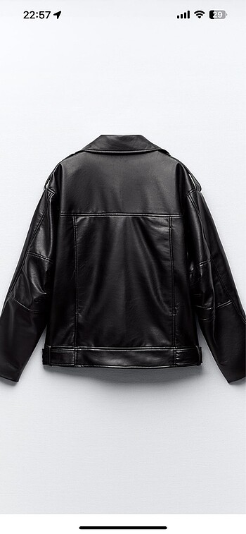 m Beden Oversize suni deri biker ceket