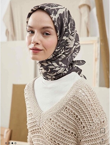 Fresh scarf violet desen eşarp (koyu kahve)