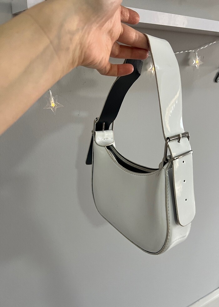 Beyaz mini çanta - Görsel 5