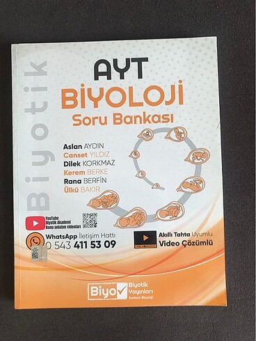 Ayt biyoloji soru bankası Biyotik yayınları
