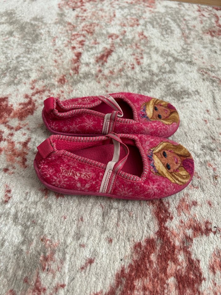 Kız Çocuk Pembe Desenli Sıcak Ev Terliği - Görsel 2