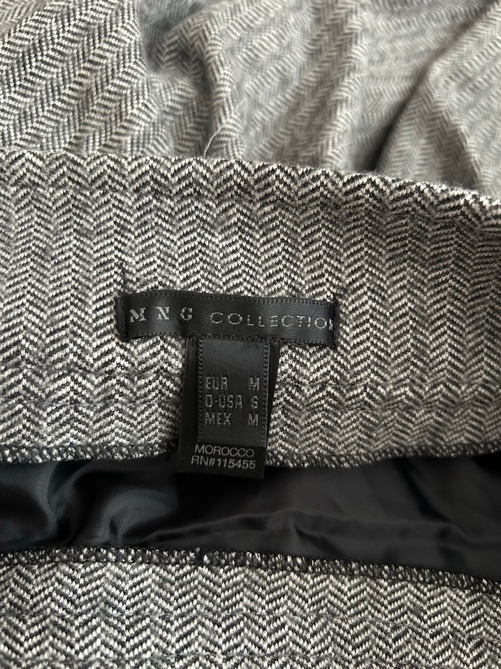 Düğmeli Gri Midi Yün  Etek - Görsel 2