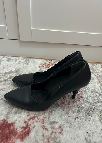 Kadın Siyah Tokalı Modern Klasik Stiletto - Görsel 2