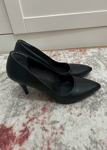 Kadın Siyah Tokalı Modern Klasik Stiletto - Görsel 4