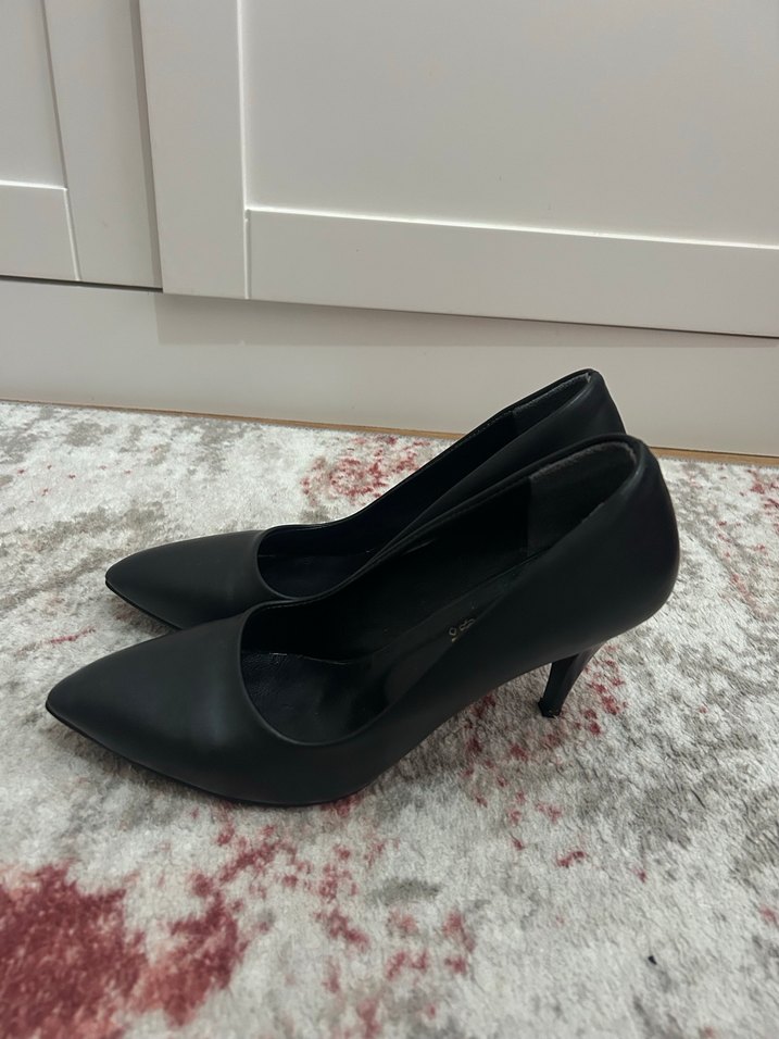 Kadın Siyah Tokalı Modern Klasik Stiletto - Görsel 2