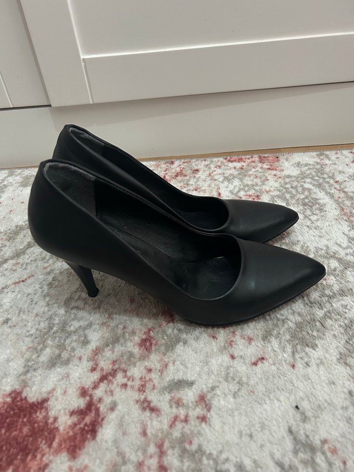 Kadın Siyah Tokalı Modern Klasik Stiletto - Görsel 4