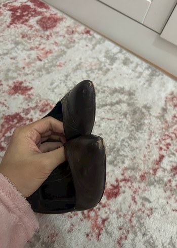 Kahverengi Deri Topuklu Kadın Ayakkabı - Görsel 5