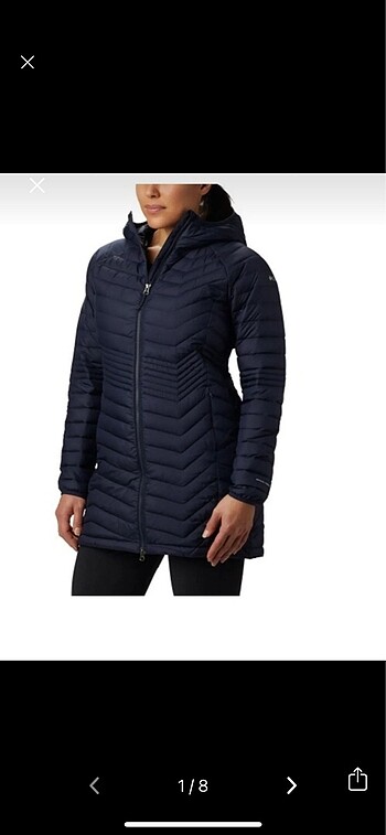 Columbia outdoor şişme mont uzun lacivert omniheat