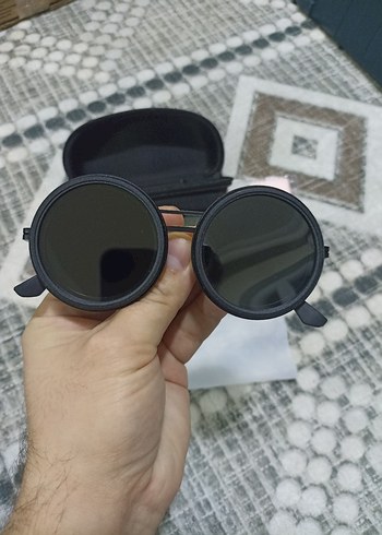 Retro Steampunk Yuvarlak Siyah Gözlük Siyah Mat Sıfır - Görsel 2