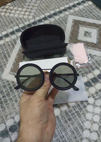 Retro Steampunk Yuvarlak Siyah Gözlük Siyah Mat Sıfır - Görsel 5