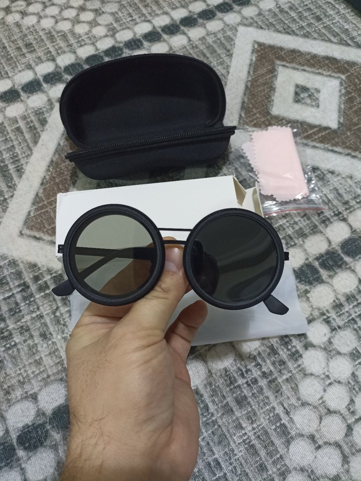 Retro Steampunk Yuvarlak Siyah Gözlük Siyah Mat Sıfır - Görsel 4