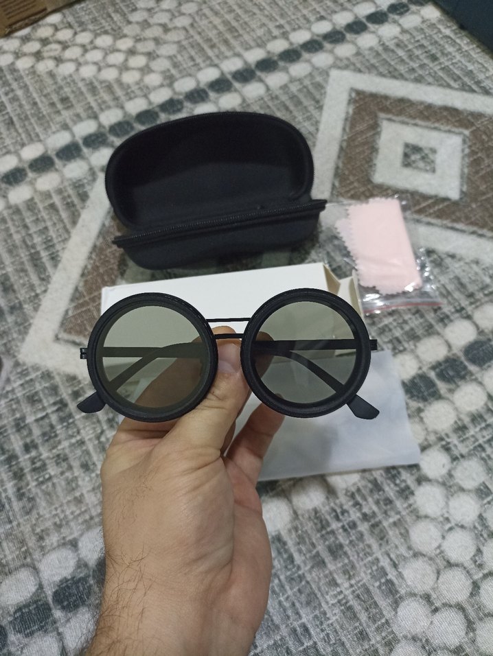 Retro Steampunk Yuvarlak Siyah Gözlük Siyah Mat Sıfır - Görsel 5