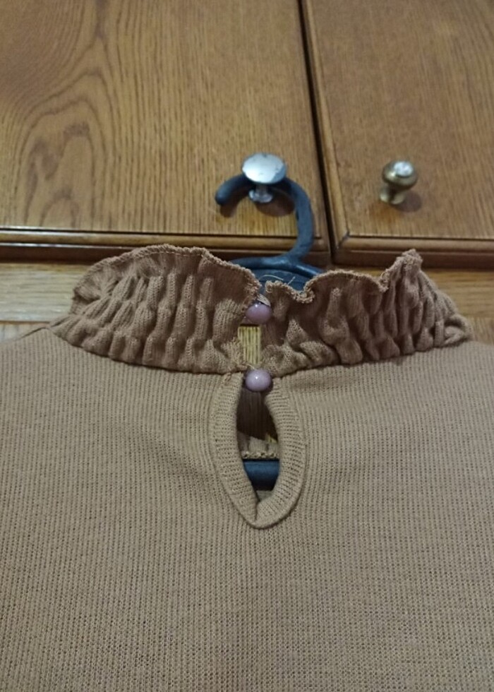 Şifon Kol Crop Bluz - Görsel 3