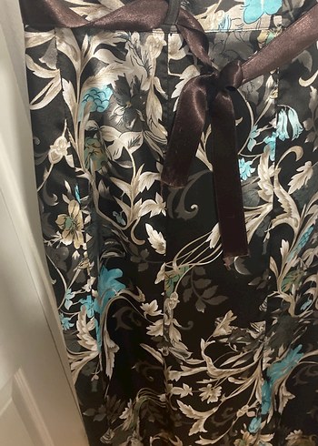 Desenli Kahverengi Uzun Kadın Etek - Görsel 3