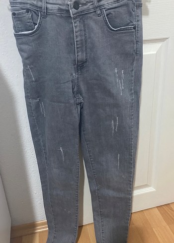 Gri Dar Kesim Midi Denim Kadın Jean - Görsel 3