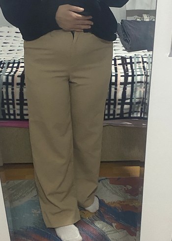 Bej Midi Kadın Kumaş Pantolon - Görsel 2