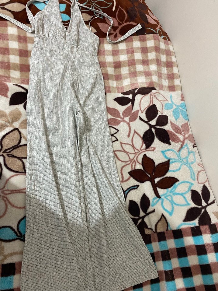 Gri V Yaka Keten Uzun Tulum - Görsel 2