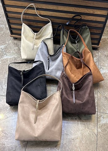 Zara Kahverengi Süet Kadın Omuz Çantası