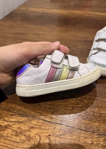 Kız Çocuk Beyaz Cırt Cırtlı Spor Ayakkabı - Görsel 4