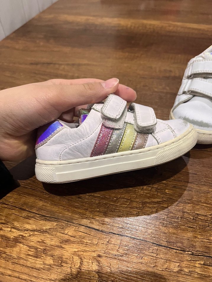 Kız Çocuk Beyaz Cırt Cırtlı Spor Ayakkabı - Görsel 4