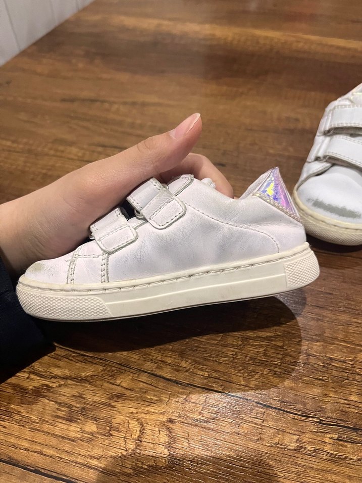 Kız Çocuk Beyaz Cırt Cırtlı Spor Ayakkabı - Görsel 5